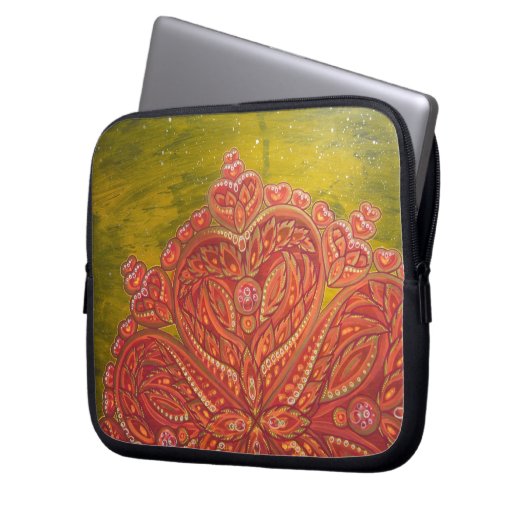 "Herz-Raum-" Laptop-Kasten (gemalt an brennendem Laptopschutzhülle (Vorderseite Links)