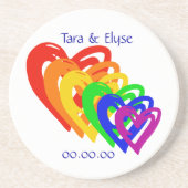 Herz-Regenbogen Getränkeuntersetzer (Vorne)