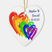 Herz-Regenbogen Keramik Ornament (Links)