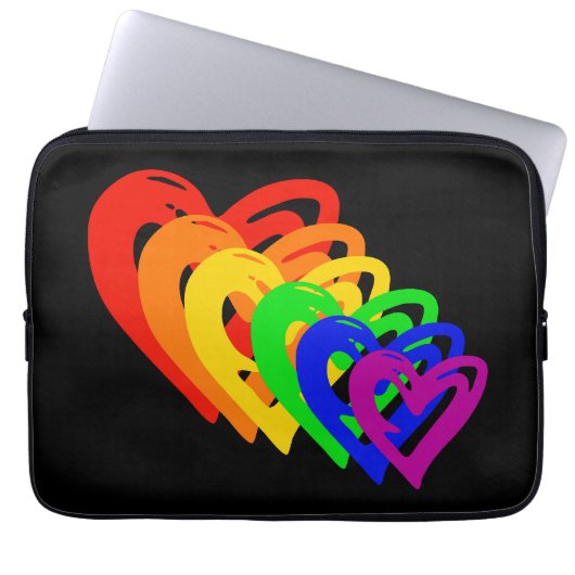 Herz-Regenbogen Laptopschutzhülle (Vorderseite)
