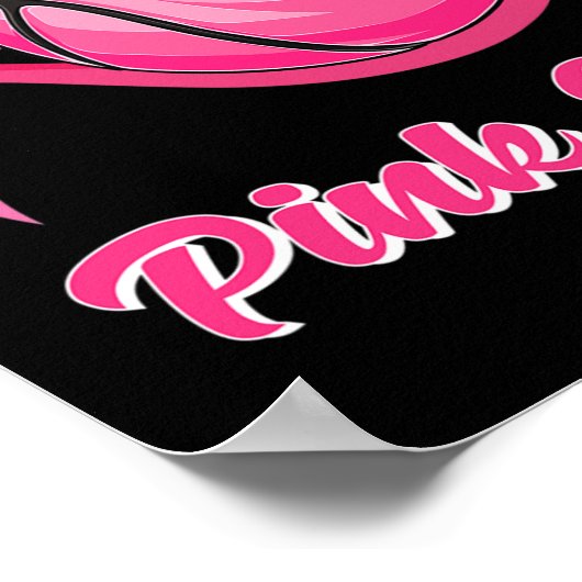 Herz Ribbon Basketball Pink Out Brustkrebs Awa Poster (Ecke)