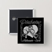 Herz Ribbon - Bewusstsein für Diabetes Button (Vorne & Hinten)