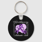 Herz Ribbon - Epilepsie Bewusstsein Schlüsselanhänger (Vorderseite)