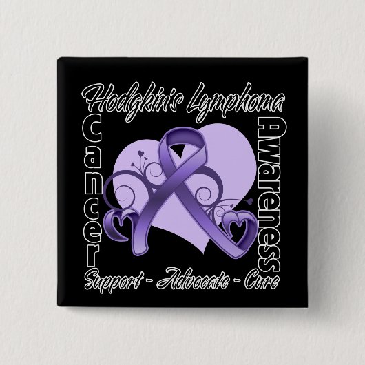 Herz Ribbon - Hodgkins Lymphom Bewusstsein Button (Vorderseite)