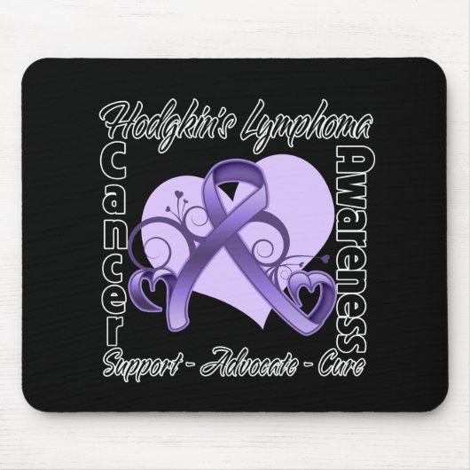 Herz Ribbon - Hodgkins Lymphom Bewusstsein Mousepad (Vorne)