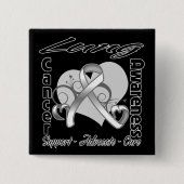 Herz Ribbon - Lungenkrebs-Bewusstsein Button (Vorderseite)