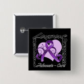 Herz Ribbon - Lupus-Bewusstsein Button (Vorne & Hinten)