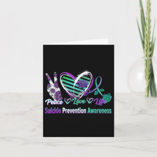 Herz Ribbon Rose Peace Liebe Psychische Gesundheit Karte