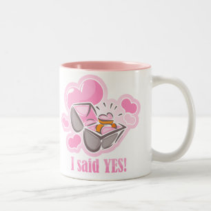 Herz-Ring, den ich ja sagte Zweifarbige Tasse