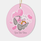 Herz-Ring-personalisierte Verzierung Keramikornament (Links)