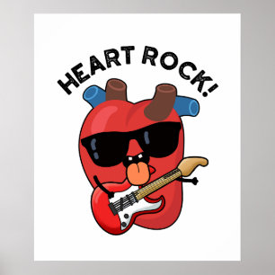 Herz Rock Lustige Musik Anatomie Wortspiel Poster