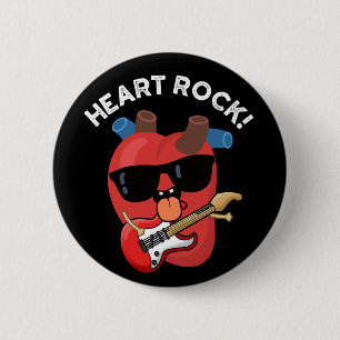Herz Rock Lustiger Musik Punsch Dunkler Hintergrun Button