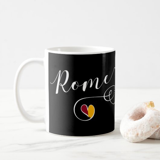 Herz Rom Tasse, Italien, Italien Kaffeetasse (Mit Donut)