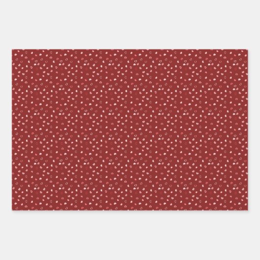 Herz - Rosa am dunklen Roten Ombre Geschenkpapier Set (Vorderseite)