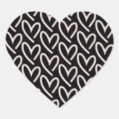 Herz rosa mit schwarzem Hintergrund Herz-Aufkleber (Vorderseite)