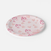 Herz rosa pappteller (Schrägansicht)