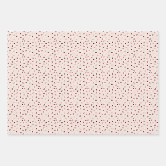 Herz - Rosa Rotes Ombre auf weißem Zement Geschenkpapier Set (Vorderseite)