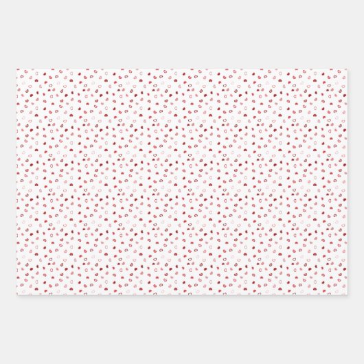 Herz - Rosa Rotes Ombre in Weiß Geschenkpapier Set (Vorderseite 2)