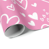 Herz Rosa und weiße Valentine Geschenkpapier (Rolleneckpunkt)