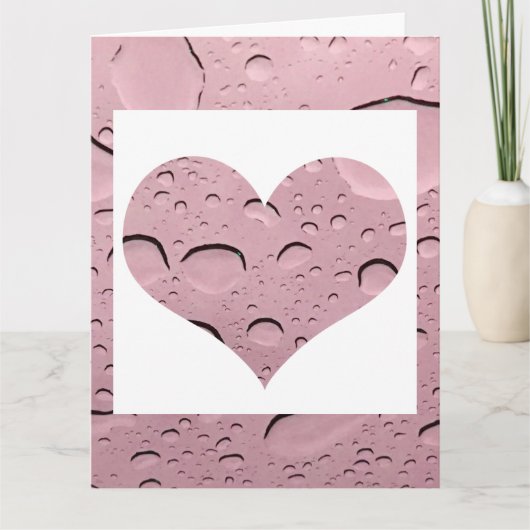 Herz Rose Gold Rosa Wasser Tropfen Abstrakt Niedli Karte (Vorderseite)