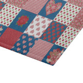 Herz, Rose Imitate Patchwork Glas-Schneidebrett Schneidebrett (Ecke)