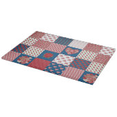 Herz, Rose Imitate Patchwork Glas-Schneidebrett Schneidebrett (Ecke)