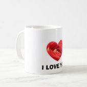 HERZ-ROSE KAFFEETASSE (Vorderseite Links)