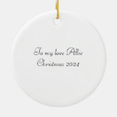 Herz, Rose und Kerzen für ein Liebes Keramik Ornament (Hinten)