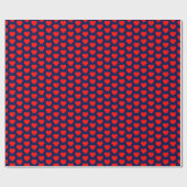 Herz, rot auf blauem Papier für die Marine Geschenkpapier (Flach)