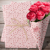 Herz - Rot auf hellrosa Ombre Geschenkpapier Set