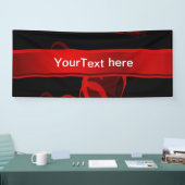 Herz rot in schwarzer Textvorlage Banner (Messe)
