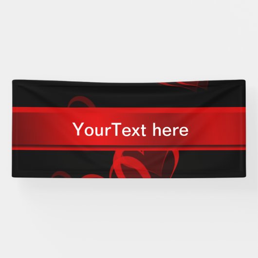 Herz rot in schwarzer Textvorlage Banner (Horizontal)