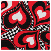 Herz, rot, schwarz, weiß stoff (Nahaufnahme)