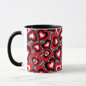 Herz, rot, schwarz, weiß tasse (Links)