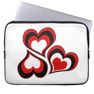 Herz, rot, schwarz, weiß, Valentinstag. Laptopschutzhülle