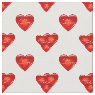 Herz/rote Herzen/Liebe/Freude/Frieden/Hoffnung - w Stoff