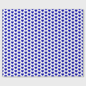 Herz, Royal Blue on White Wrapping Paper Geschenkpapier (Flach)