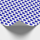 Herz, Royal Blue on White Wrapping Paper Geschenkpapier (Ecke)