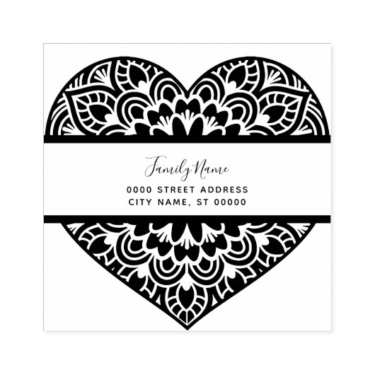 Herz Rücksendeadresse Gummi Briefmarke Gummistempel (Prägung)