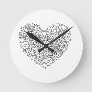 Herz Runde Wanduhr