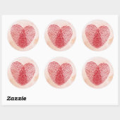 Herz Runder Aufkleber (Blatt)