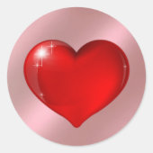 Herz Runder Aufkleber (Vorderseite)