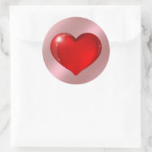 Herz Runder Aufkleber (Tasche)