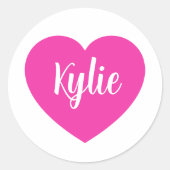 Herz Runder Aufkleber (Vorderseite)