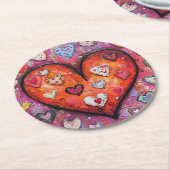 Herz Runder Pappuntersetzer (Angewinkelt)