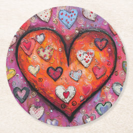 Herz Runder Pappuntersetzer