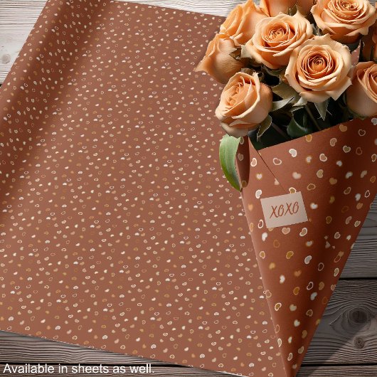 Herz-Rustikal Brown-Valentine für Ihm oder Hochzei Geschenkpapier