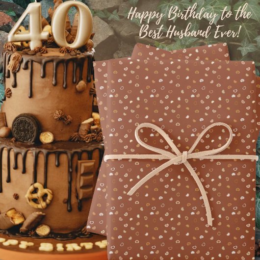 Herz-Rustikal Brown-Valentine für Ihm oder Hochzei Geschenkpapier Set