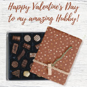 Herz-Rustikal Brown-Valentine für Ihm oder Hochzei Geschenkpapier Set