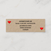 Herz-rustikales gemacht mit Liebe handgemachtes Mini Visitenkarte (Rückseite)